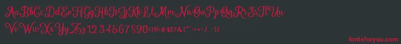 HelloSweety Font – Red Fonts on Black Background