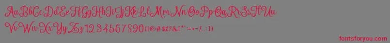 HelloSweety Font – Red Fonts on Gray Background