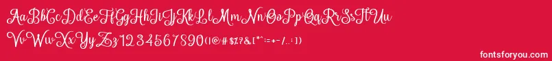 フォントHelloSweety – 赤い背景に白い文字