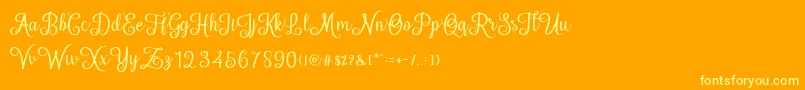Weitere Informationen zur HelloSweety-Schriftart HelloSweety-Schriftart – Gelbe Schriften auf orangefarbenem Hintergrund
