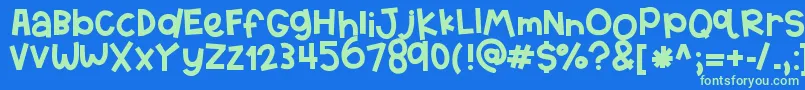 HelloTexas Font – Green Fonts on Blue Background