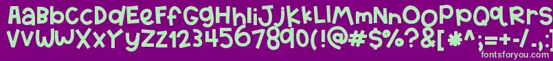 HelloTexas Font – Green Fonts on Purple Background