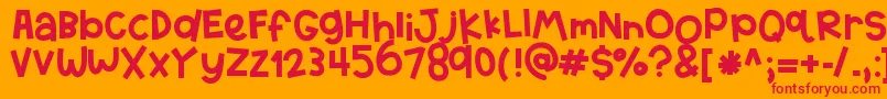 HelloTexas-Schriftart – Rote Schriften auf orangefarbenem Hintergrund