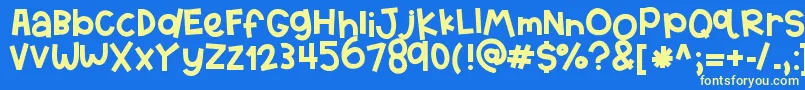 HelloTexas Font – Yellow Fonts on Blue Background