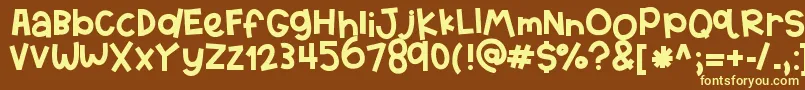 HelloTexas Font – Yellow Fonts on Brown Background