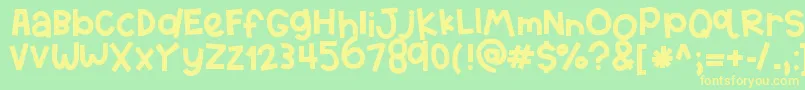 HelloTexas Font – Yellow Fonts on Green Background