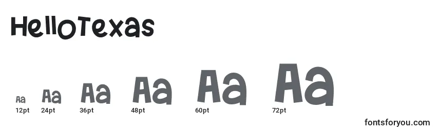 HelloTexas Font Sizes