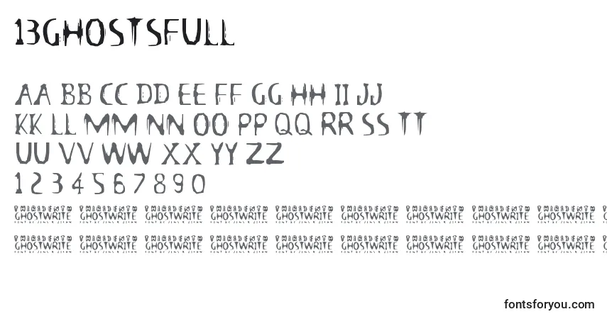 Шрифт 13GhostsFull – алфавит, цифры, специальные символы