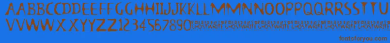 13GhostsFull Font – Brown Fonts on Blue Background