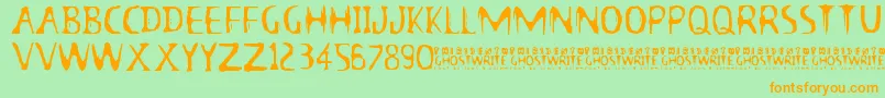 13GhostsFull Font – Orange Fonts on Green Background
