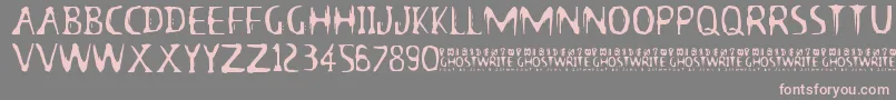 13GhostsFull-Schriftart – Rosa Schriften auf grauem Hintergrund