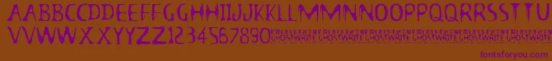 13GhostsFull Font – Purple Fonts on Brown Background