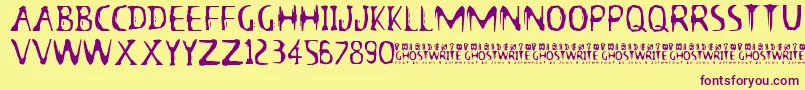13GhostsFull Font – Purple Fonts on Yellow Background