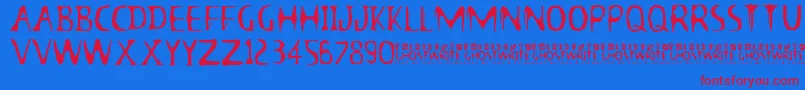 Шрифт 13GhostsFull – красные шрифты на синем фоне