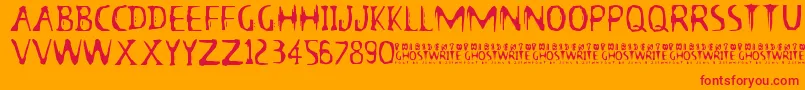 13GhostsFull Font – Red Fonts on Orange Background