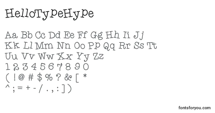 Fuente HelloTypeHype - alfabeto, números, caracteres especiales