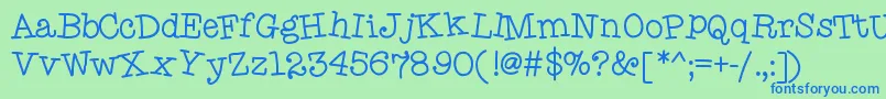 HelloTypeHype Font – Blue Fonts on Green Background