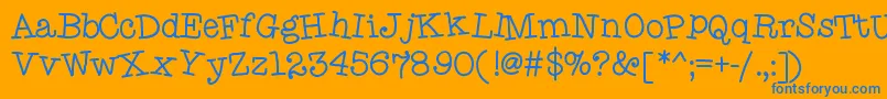 HelloTypeHype Font – Blue Fonts on Orange Background
