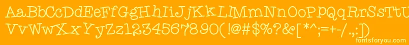 HelloTypeHype Font – Yellow Fonts on Orange Background