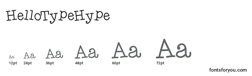 HelloTypeHype Font Sizes