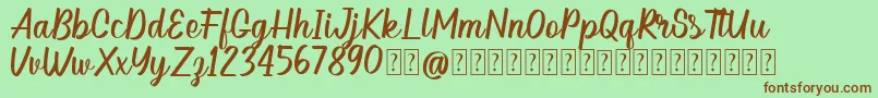 Hellow DEMO Font – Brown Fonts on Green Background