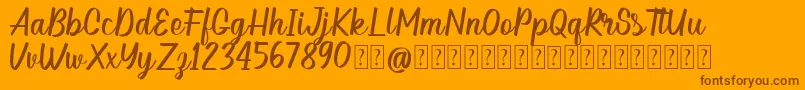 Hellow DEMO Font – Brown Fonts on Orange Background