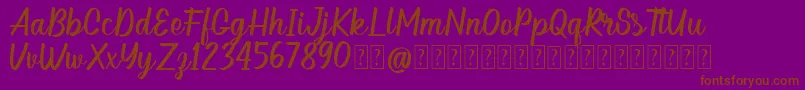 Hellow DEMO Font – Brown Fonts on Purple Background