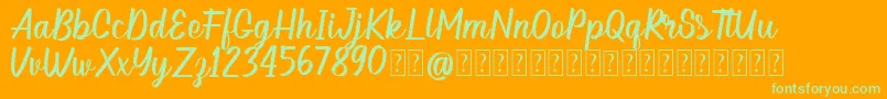 Hellow DEMO Font – Green Fonts on Orange Background