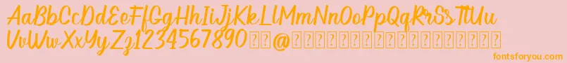 Hellow DEMO Font – Orange Fonts on Pink Background