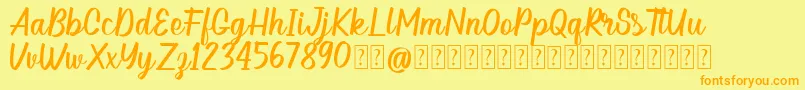 Hellow DEMO Font – Orange Fonts on Yellow Background
