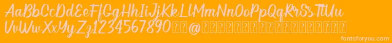 Hellow DEMO Font – Pink Fonts on Orange Background
