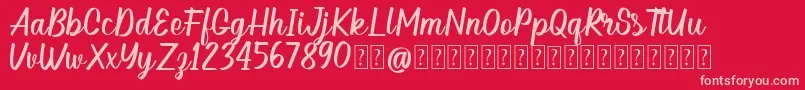 Hellow DEMO Font – Pink Fonts on Red Background