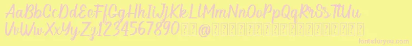 Hellow DEMO Font – Pink Fonts on Yellow Background