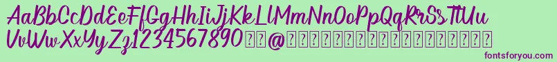 Hellow DEMO Font – Purple Fonts on Green Background