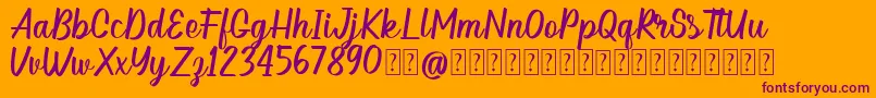 Hellow DEMO Font – Purple Fonts on Orange Background
