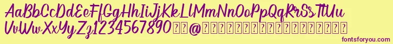 Hellow DEMO Font – Purple Fonts on Yellow Background