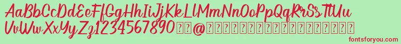 Hellow DEMO-Schriftart – Rote Schriften auf grünem Hintergrund