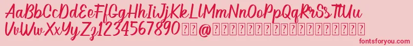 Hellow DEMO Font – Red Fonts on Pink Background