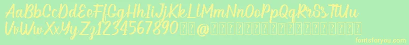 Hellow DEMO Font – Yellow Fonts on Green Background
