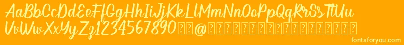 Hellow DEMO Font – Yellow Fonts on Orange Background