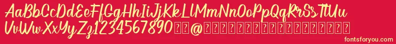 Hellow DEMO Font – Yellow Fonts on Red Background