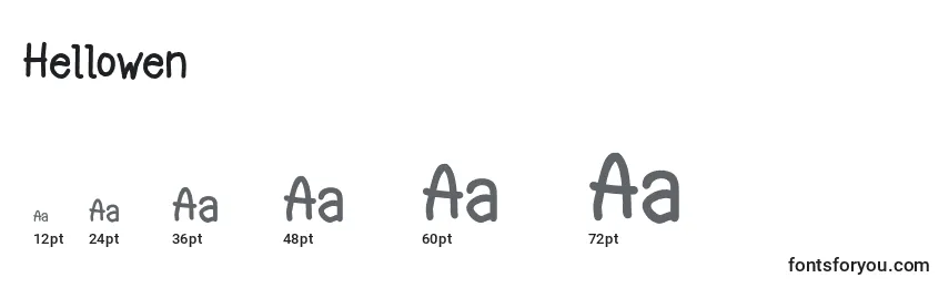 Размеры шрифта Hellowen