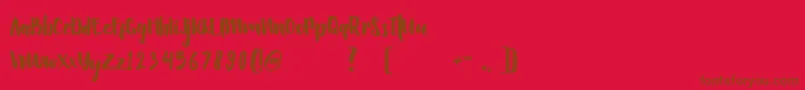 Hellowen Font – Brown Fonts on Red Background