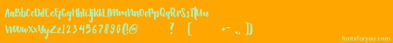 Hellowen Font – Green Fonts on Orange Background