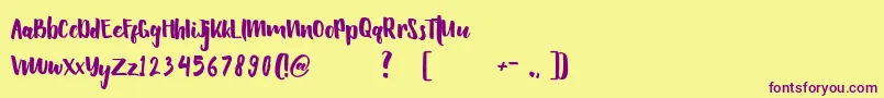 Hellowen Font – Purple Fonts on Yellow Background