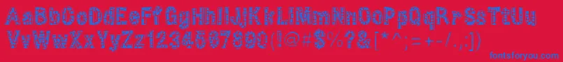 HelloZipper Font – Blue Fonts on Red Background