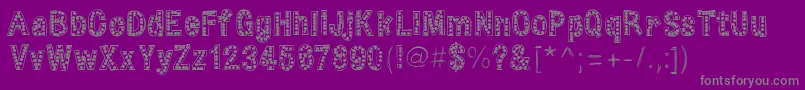 HelloZipper-Schriftart – Graue Schriften auf violettem Hintergrund