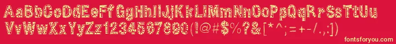 HelloZipper Font – Yellow Fonts on Red Background