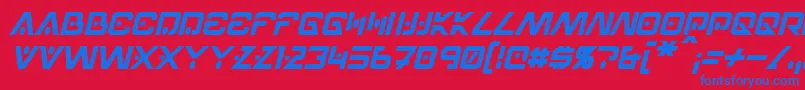 Hellpoint Italic Font – Blue Fonts on Red Background