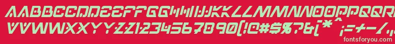 Hellpoint Italic Font – Green Fonts on Red Background